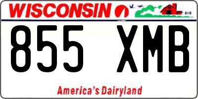 WI license plate 855XMB
