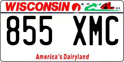 WI license plate 855XMC