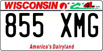 WI license plate 855XMG