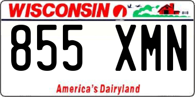 WI license plate 855XMN