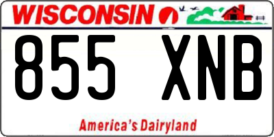 WI license plate 855XNB