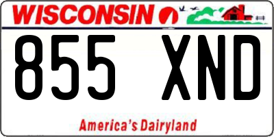 WI license plate 855XND