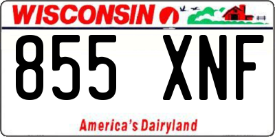 WI license plate 855XNF