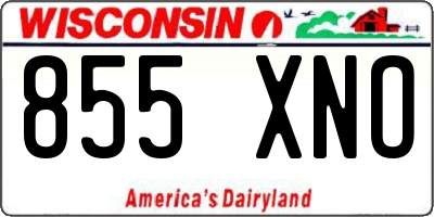 WI license plate 855XNO