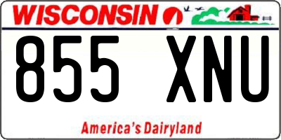 WI license plate 855XNU