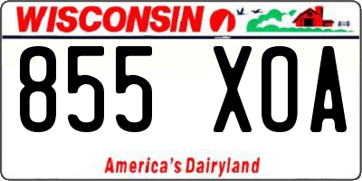 WI license plate 855XOA