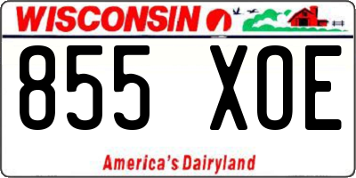 WI license plate 855XOE