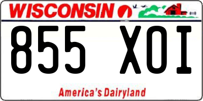 WI license plate 855XOI