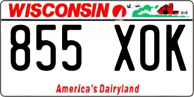 WI license plate 855XOK
