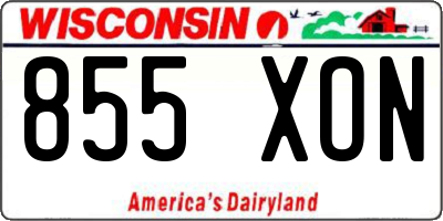 WI license plate 855XON