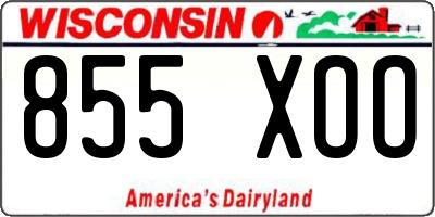 WI license plate 855XOO