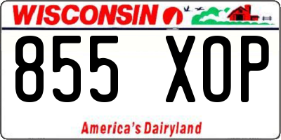 WI license plate 855XOP