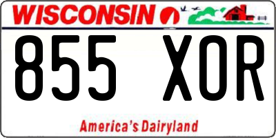 WI license plate 855XOR