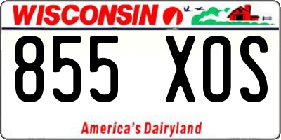 WI license plate 855XOS