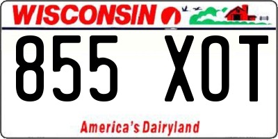 WI license plate 855XOT