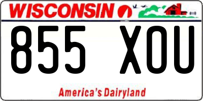 WI license plate 855XOU