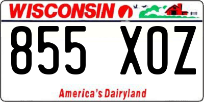 WI license plate 855XOZ