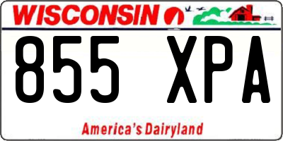 WI license plate 855XPA
