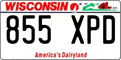WI license plate 855XPD
