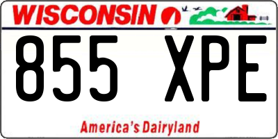 WI license plate 855XPE