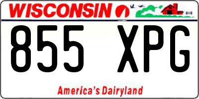 WI license plate 855XPG