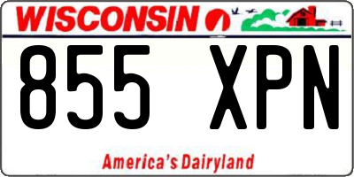 WI license plate 855XPN