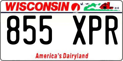 WI license plate 855XPR