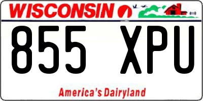 WI license plate 855XPU