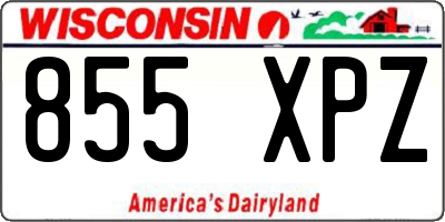 WI license plate 855XPZ