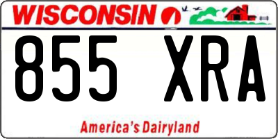 WI license plate 855XRA