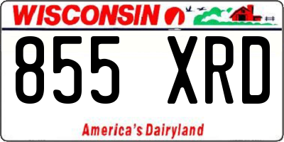 WI license plate 855XRD