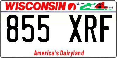 WI license plate 855XRF