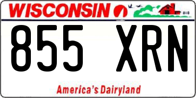 WI license plate 855XRN