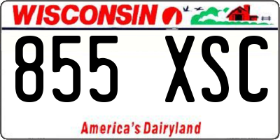 WI license plate 855XSC