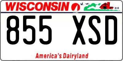 WI license plate 855XSD