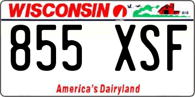 WI license plate 855XSF