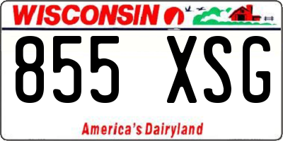 WI license plate 855XSG