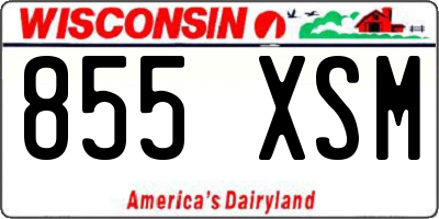 WI license plate 855XSM