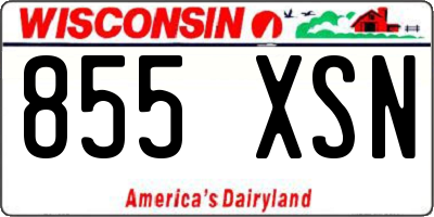 WI license plate 855XSN