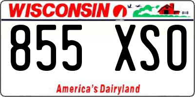 WI license plate 855XSO