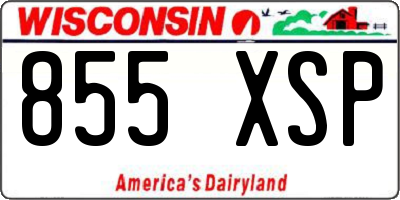 WI license plate 855XSP