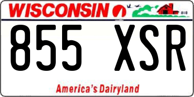 WI license plate 855XSR