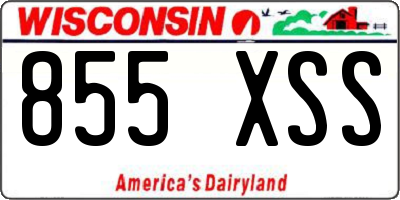 WI license plate 855XSS
