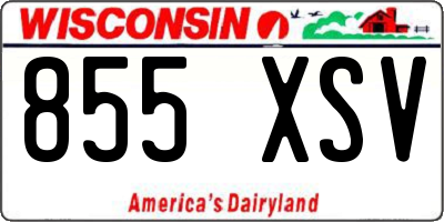WI license plate 855XSV
