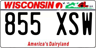 WI license plate 855XSW