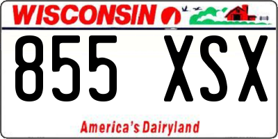 WI license plate 855XSX
