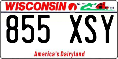 WI license plate 855XSY