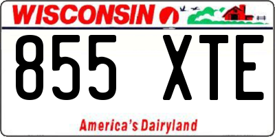 WI license plate 855XTE