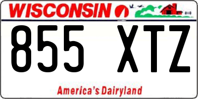 WI license plate 855XTZ