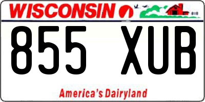 WI license plate 855XUB